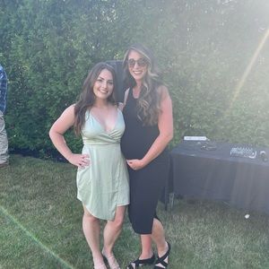 Light sage green satin dress from lulus size large